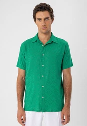 Antioch Blusenshirt Kent Collar Shirt Türkis/Grün