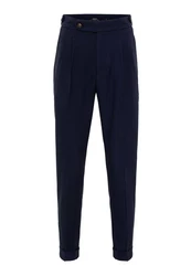 Antioch Strandhose High Waist Pleated Casual Trousers Dunkelblau/Blau