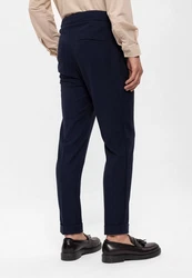 Antioch Strandhose High Waist Pleated Casual Trousers Dunkelblau/Blau