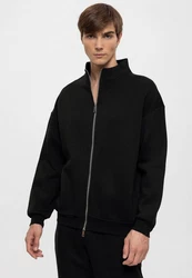 Antioch Sweatshirt Stand Collar Zip-up Schwarz