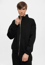 Antioch Sweatshirt Stand Collar Zip-up Schwarz