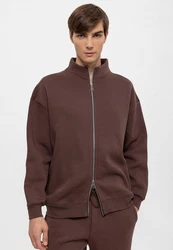 Antioch Sweatshirt Stand Collar Zip-up Braun/Dunkelbraun/Grau