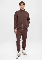 Antioch Sweatshirt Stand Collar Zip-up Braun/Dunkelbraun/Grau