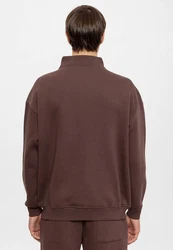 Antioch Sweatshirt Stand Collar Zip-up Braun/Dunkelbraun/Grau
