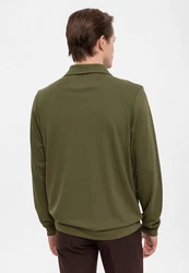 Antioch Sweatshirt Turndown Collar Dunkelgrün/Khaki