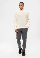Antioch Sweatshirt Turtleneck Ribbed Jumper Weiß/Beige/Creme/Khaki