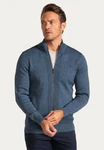 Jacey Quinn Cardigan Modern Fit Moline Heavy Type Hellblau/Dunkelblau/Blau