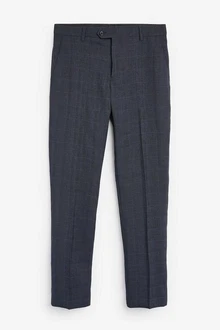 Next Anzughose Slim Fit Anzug (1-tlg) Dunkelblau/Grau/Blau