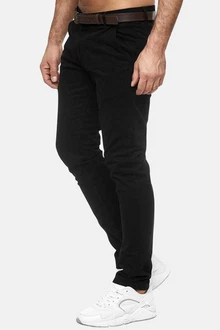 Elara Chinohose Herren Chino Hosen (1) Schwarz