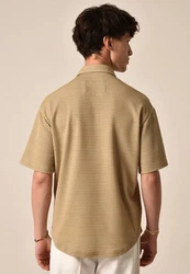 Antioch Blusenshirt Kurzarmshirt Beige/Khaki/Braun