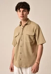 Antioch Blusenshirt Kurzarmshirt Beige/Khaki/Braun