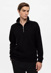 Antioch Sweatshirt Standing Collar Knitwear Schwarz