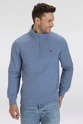 Levi's Sweatshirt ORIGINAL HM 1/4 ZIP Hellblau/Blau