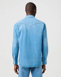 Wrangler Langarmhemd WESTERN SHIRT Hellblau/Blau