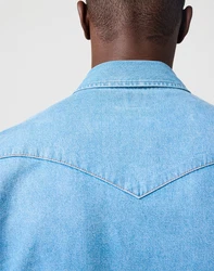 Wrangler Langarmhemd WESTERN SHIRT Hellblau/Blau