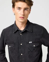 Wrangler Langarmhemd WESTERN SHIRT Schwarz/Hellblau/Dunkelblau/Dunkelgrau