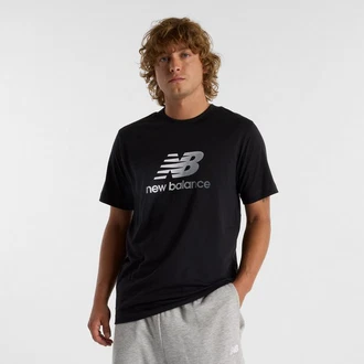 New Balance T-Shirt SPORT ESSENTIALS GRADIENT LOGO stein/schwarz/weiß