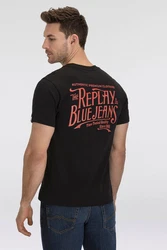Replay T-Shirt mit Rückenprint rot/schwarz