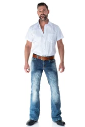 Comycom Bootcut Jeans STAR CUT Creme/Weiß/Rosa/Rot