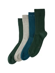 TOM TAILOR Socken 4er-Pack Dunkelgrün/Türkis/Grün/Blau