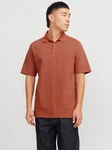 JACK & JONES Poloshirt 'WILLIAM' Braun/Orange/Rot