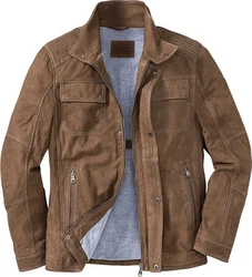 Ross & Cole Lederjacke Braun/Khaki