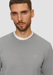 s.Oliver Sweatshirt Sweatshirt mit Logo-Detail Grau/Hellgrau