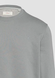 s.Oliver Sweatshirt Sweatshirt mit Logo-Detail Grau/Hellgrau
