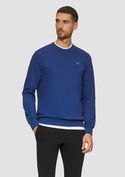 s.Oliver Sweatshirt Sweatshirt mit Logo-Detail Blau/Dunkelblau/Hellblau