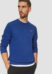 s.Oliver Sweatshirt Sweatshirt mit Logo-Detail Blau/Dunkelblau/Hellblau