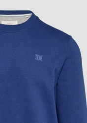 s.Oliver Sweatshirt Sweatshirt mit Logo-Detail Blau/Dunkelblau/Hellblau