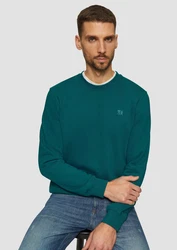 s.Oliver Sweatshirt Sweatshirt mit Logo-Detail Grün/Türkis