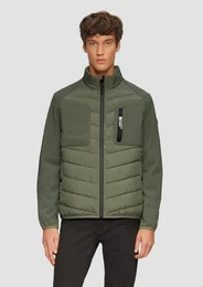 Allwetterjacke Materialmix-Jacke mit sportiven Kontrastdetails Kontrast-Details