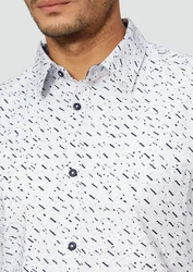 s.Oliver Langarmhemd Slim Fit Weiß/Braun/Rot