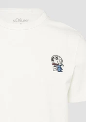 s.Oliver Kurzarmshirt Weiß/Creme/Grau