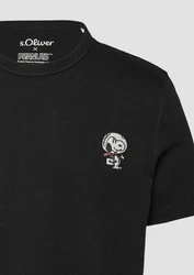 s.Oliver Kurzarmshirt Beige/Schwarz