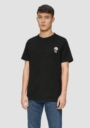 Kurzarmshirt Baumwoll-T-Shirt mit Peanuts-Stickerei Artwork