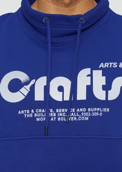 s.Oliver Sweatshirt mit Frontprint und Snood-Kragen Blau/Dunkelblau