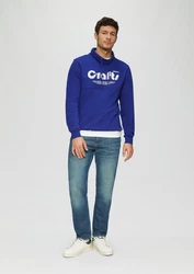 s.Oliver Sweatshirt mit Frontprint und Snood-Kragen Blau/Dunkelblau