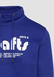 s.Oliver Sweatshirt mit Frontprint und Snood-Kragen Blau/Dunkelblau