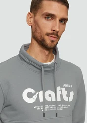 s.Oliver Sweatshirt mit Frontprint und Snood-Kragen Grau/Dunkelgrau/Hellgrau
