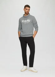 s.Oliver Sweatshirt mit Frontprint und Snood-Kragen Grau/Dunkelgrau/Hellgrau