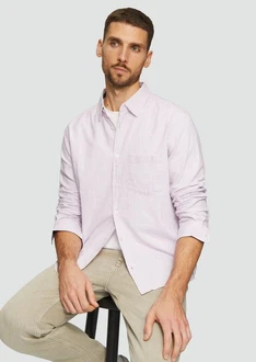 s.Oliver Langarmhemd Regular Fit Lila/Rosa/Fliederfarben