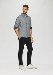 s.Oliver Langarmhemd Regular Fit Grau/Hellgrau/Dunkelblau/Grün