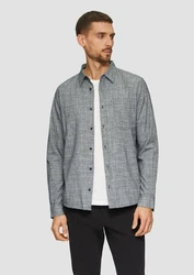 s.Oliver Langarmhemd Regular Fit Grau/Hellgrau/Dunkelblau/Grün