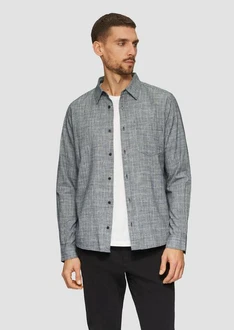 s.Oliver Langarmhemd Regular Fit Grau/Hellgrau/Dunkelblau/Grün