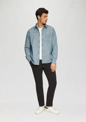 s.Oliver Langarmhemd Regular Fit Hellblau/Blau/Grau