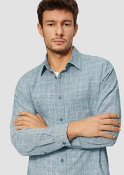 s.Oliver Langarmhemd Regular Fit Hellblau/Blau/Grau