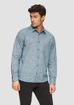 s.Oliver Langarmhemd Regular Fit Hellblau/Blau/Grau