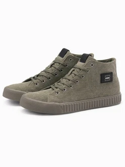 OMBRE Canvas-Turnschuhe Sneakerboots Dunkelgrün